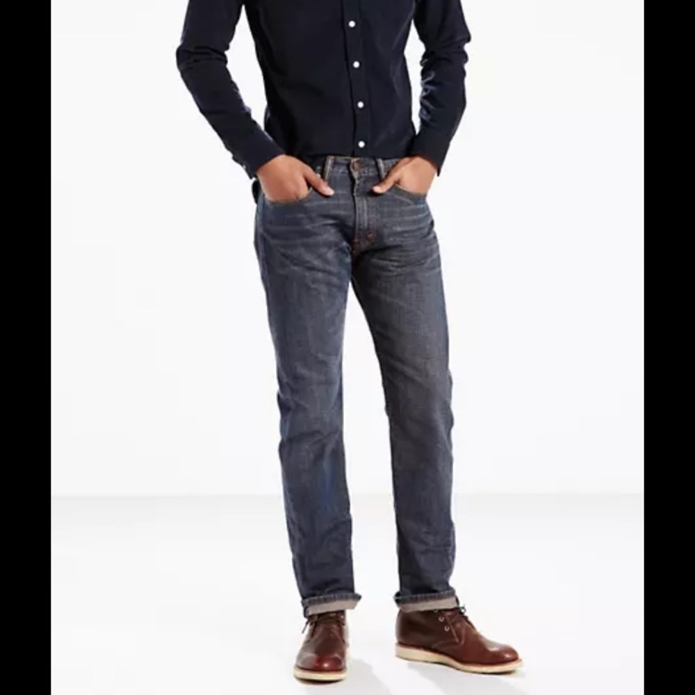 Levis 505 Straight Leg Denim Jeans 38x30 - Picture 3 of 11